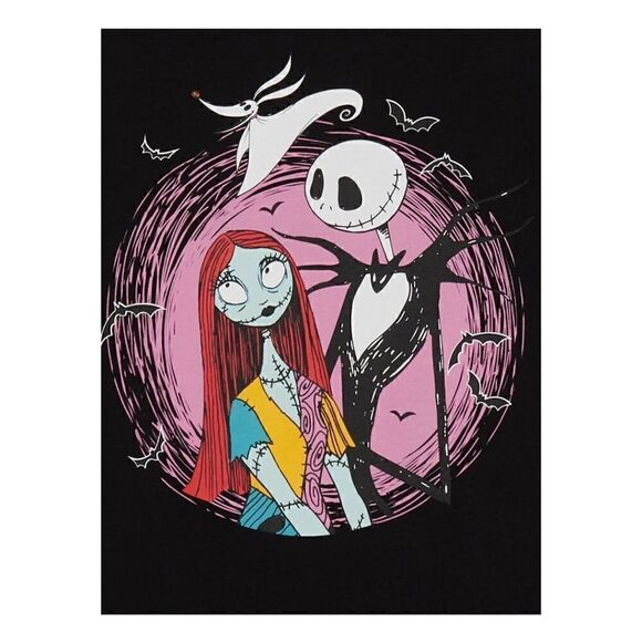Disney The Nightmare Before Christmas Girls Jack Sally Happy Graphic T Shirt - Picture 4 of 6